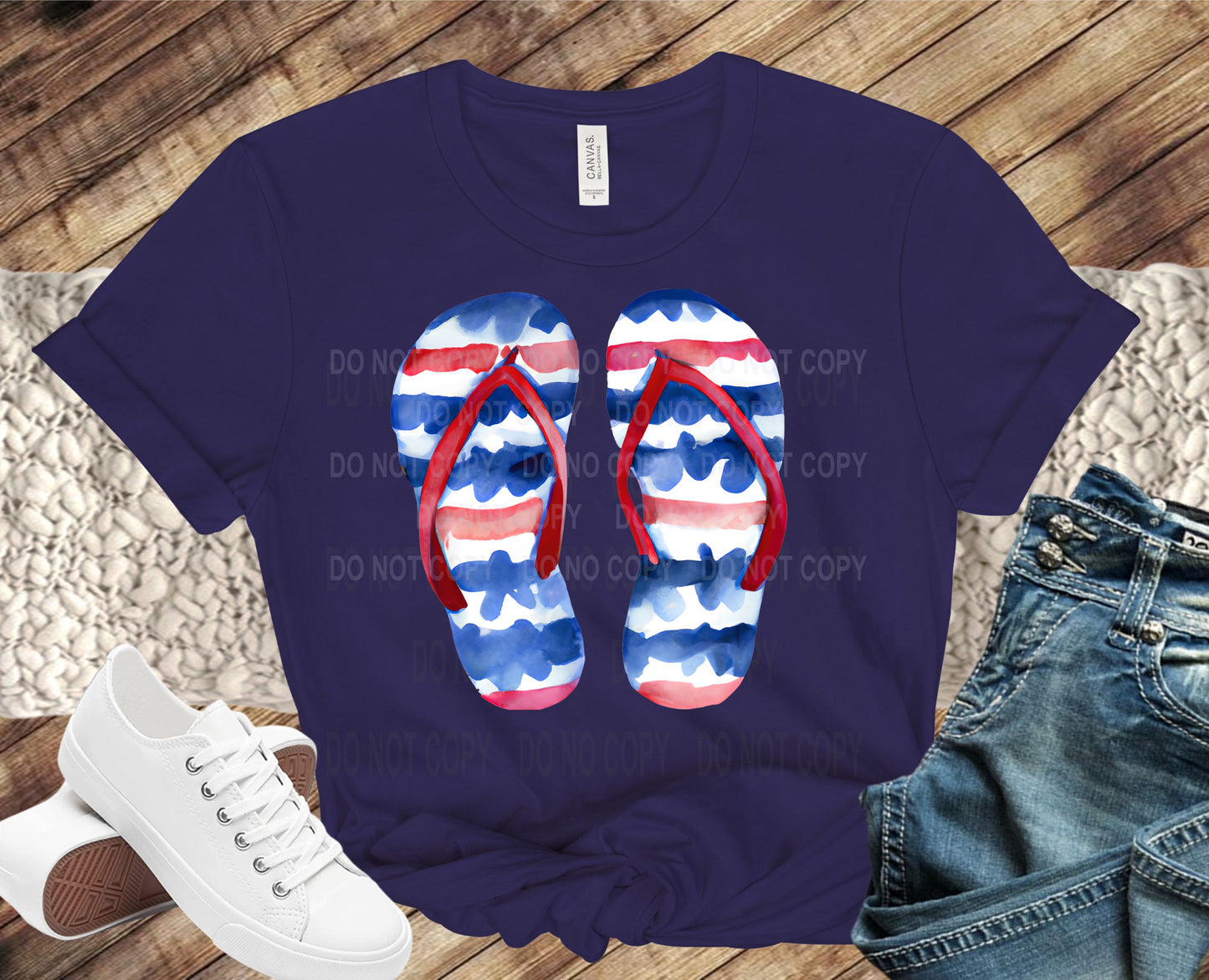 flip flops 4th of July transfer