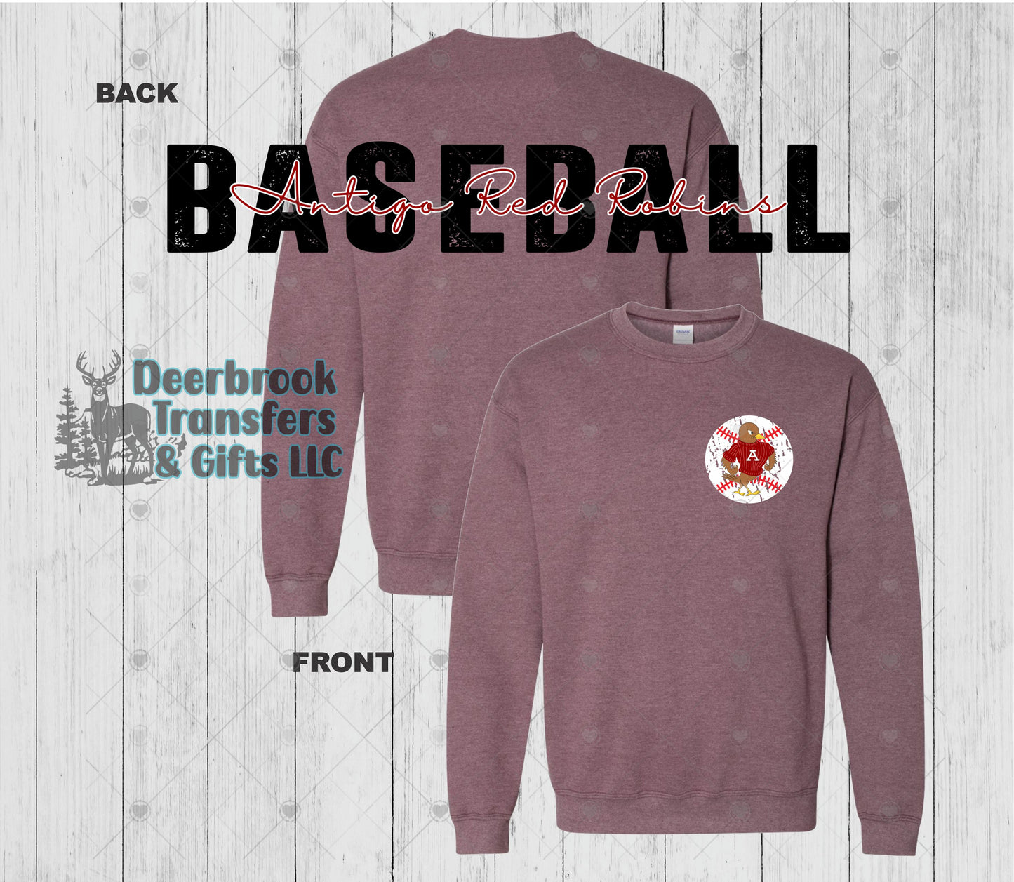 Wingspan Antigo Red Robins Baseball Crew Neck
