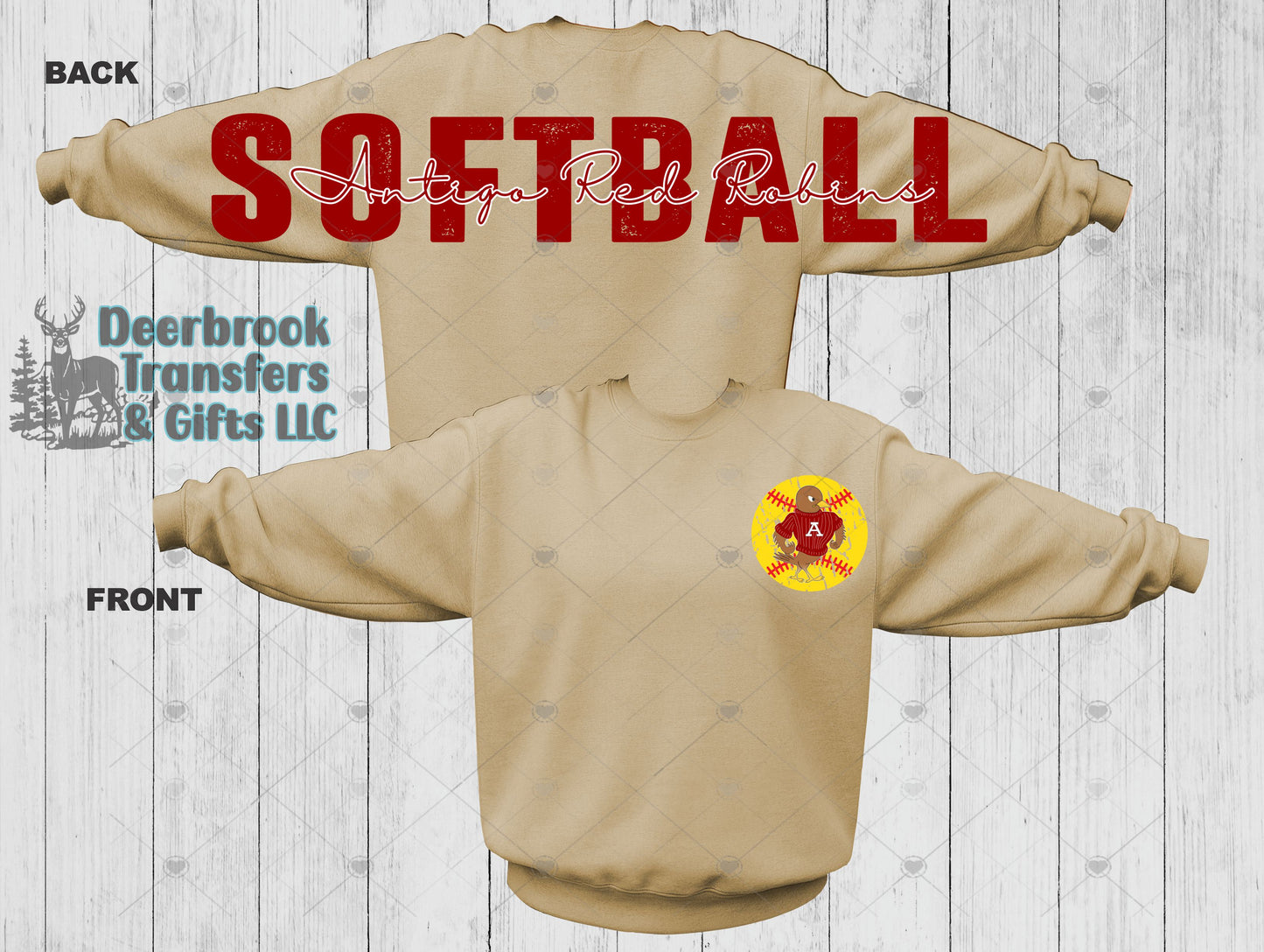 Wingspan Antigo Red RobinsSoftball Crew Neck