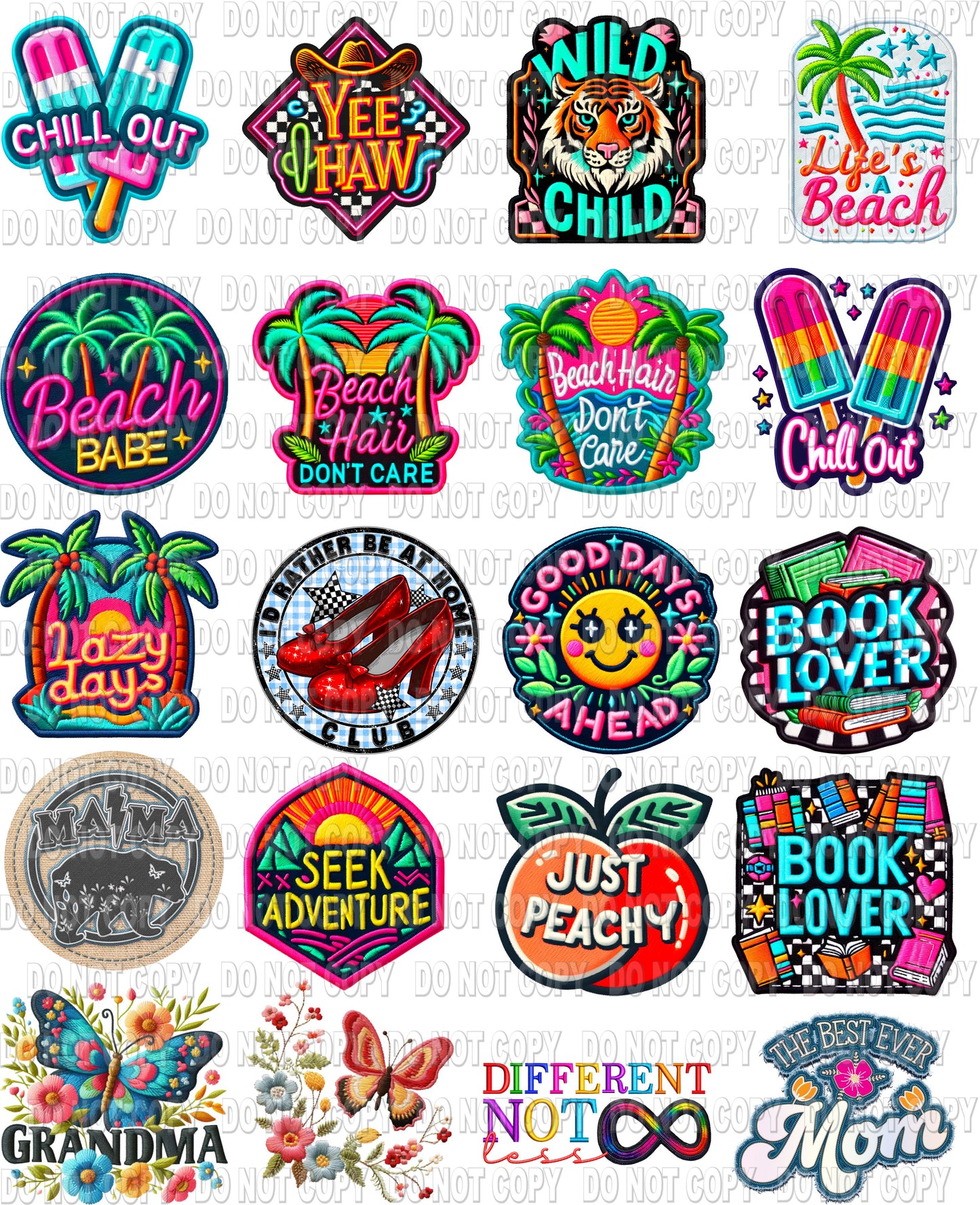 Hat patch gang sheet