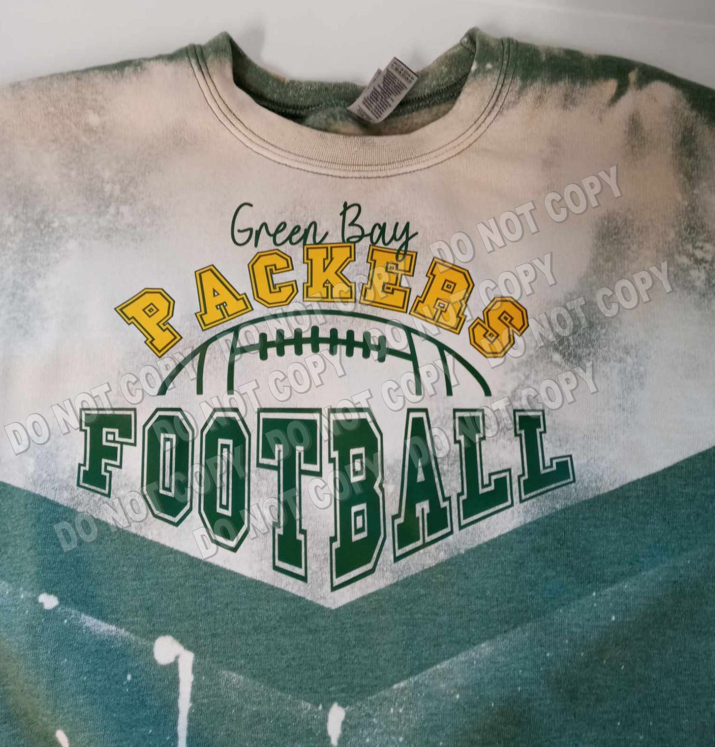 Green Bay Football Custom Bleached Crew Neck