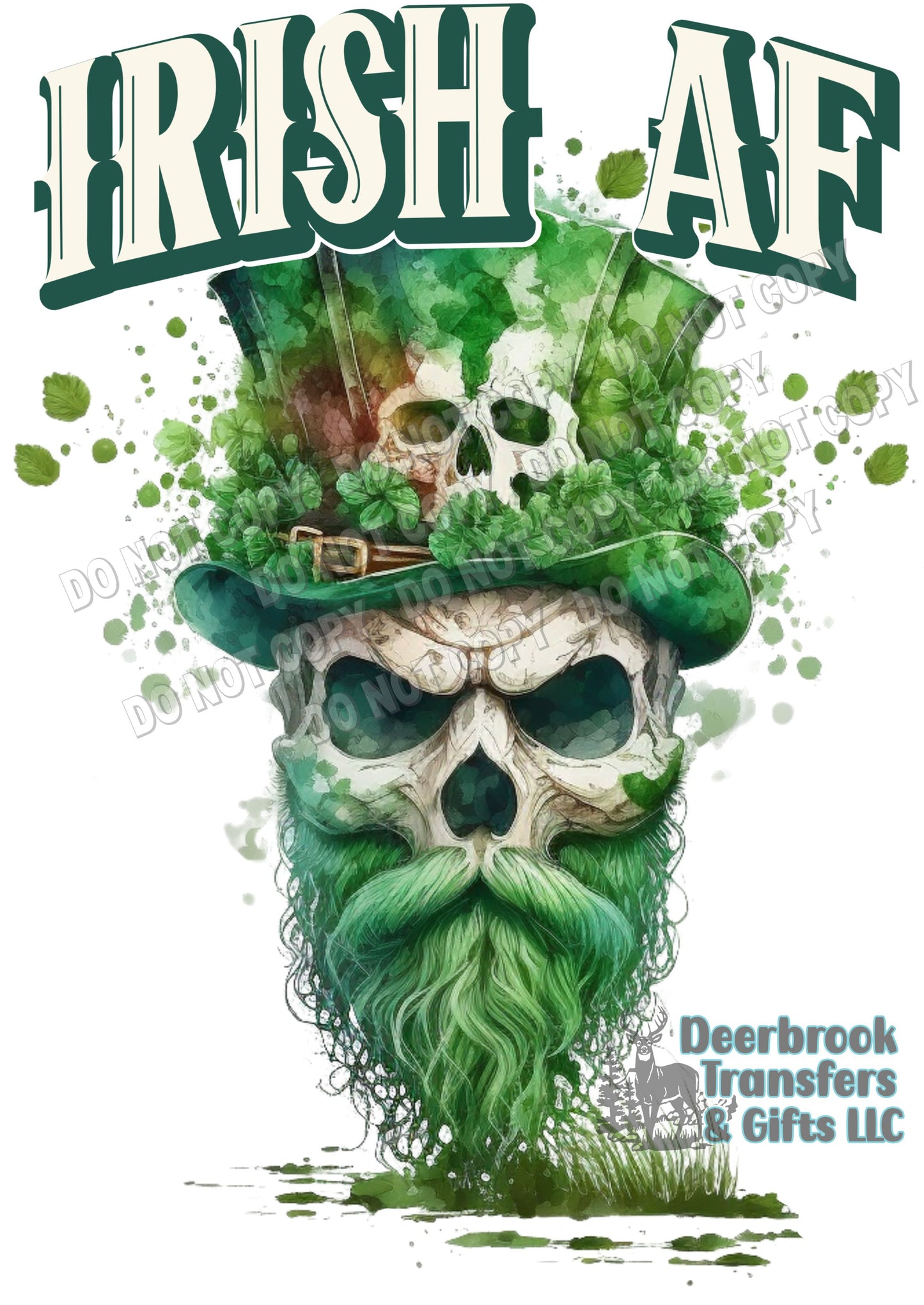 Irish AF Skull DTF Transfer