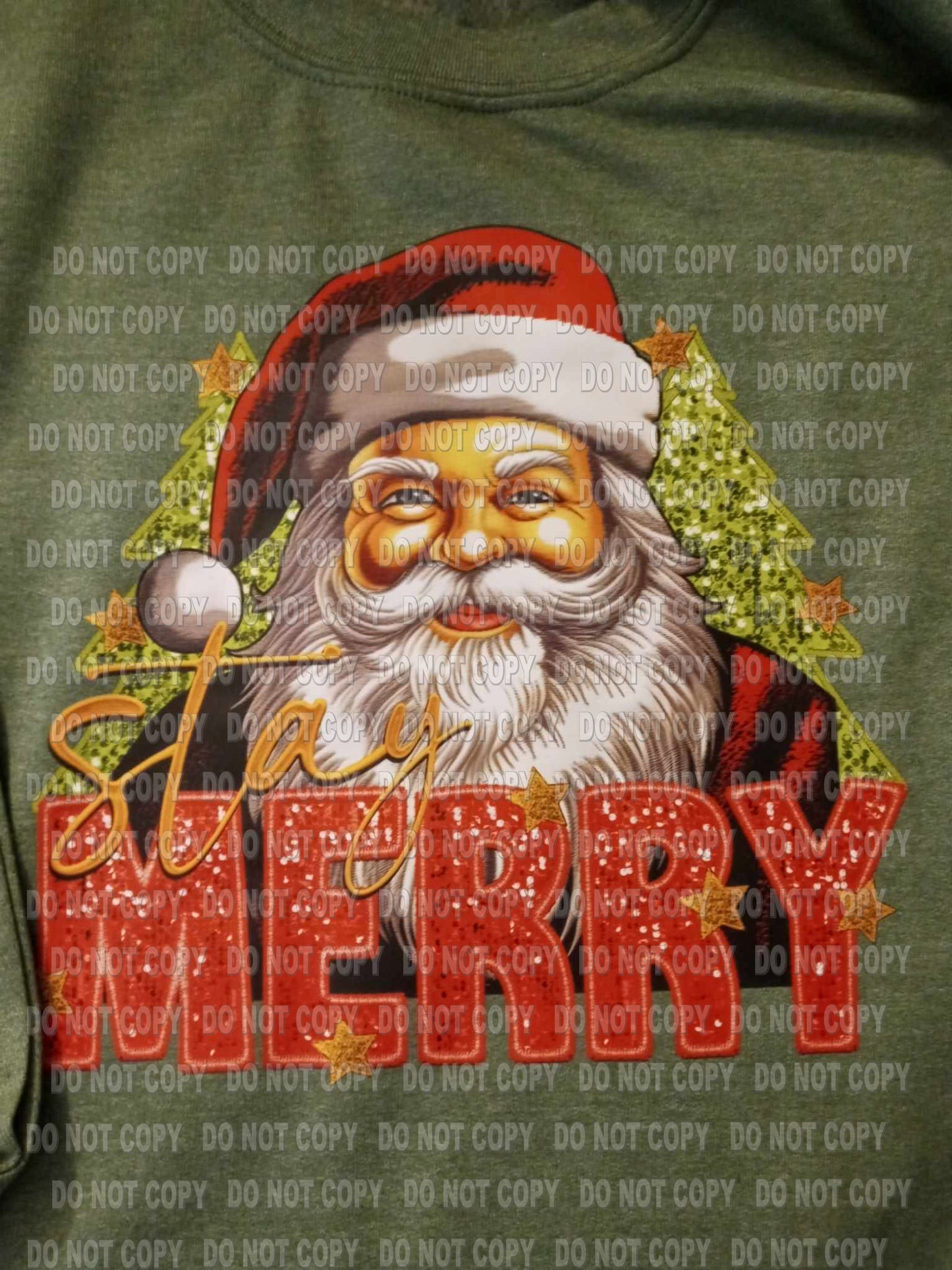 Merry Santa embroidery look transfer set