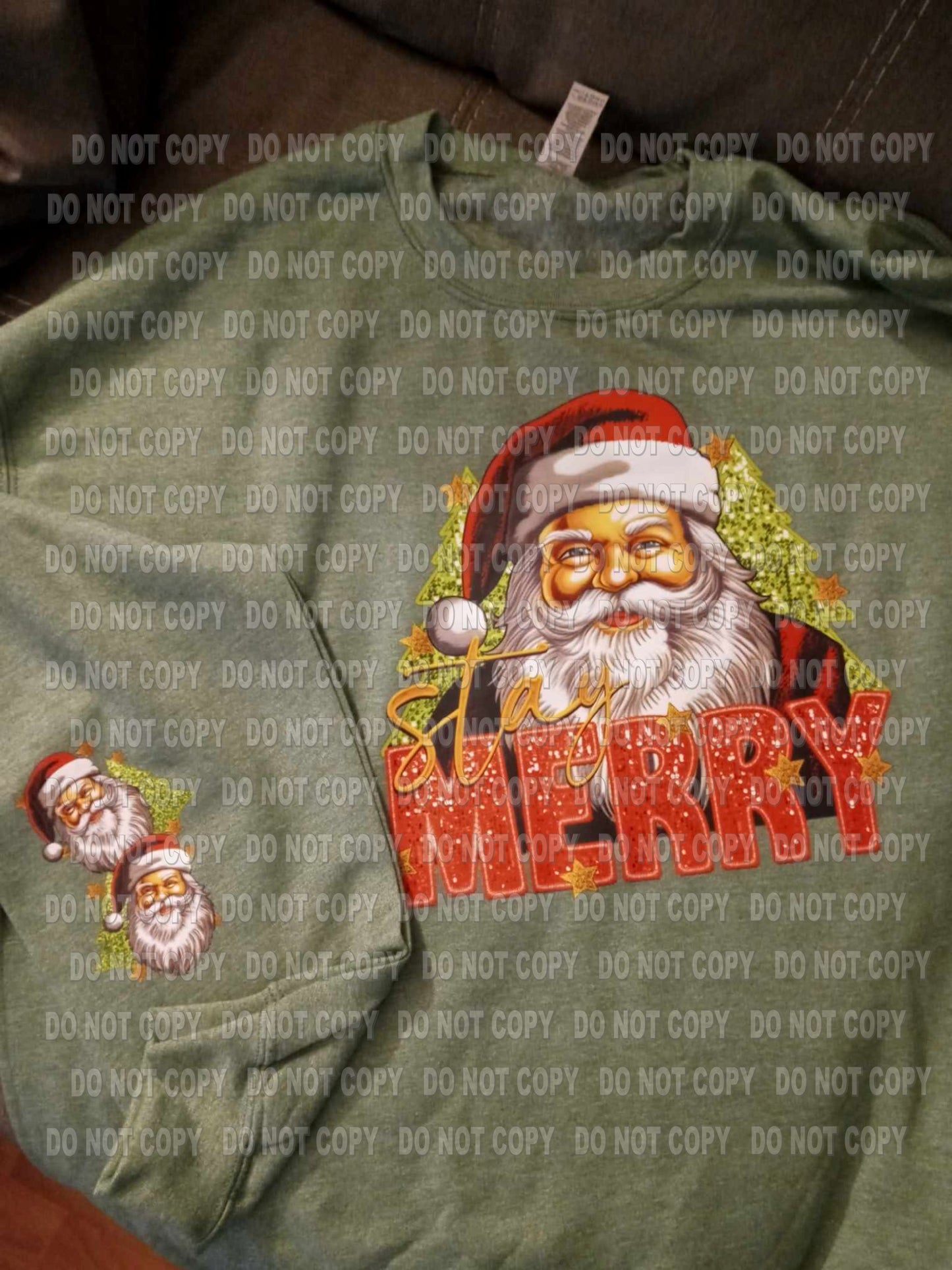 Merry Santa embroidery look transfer set