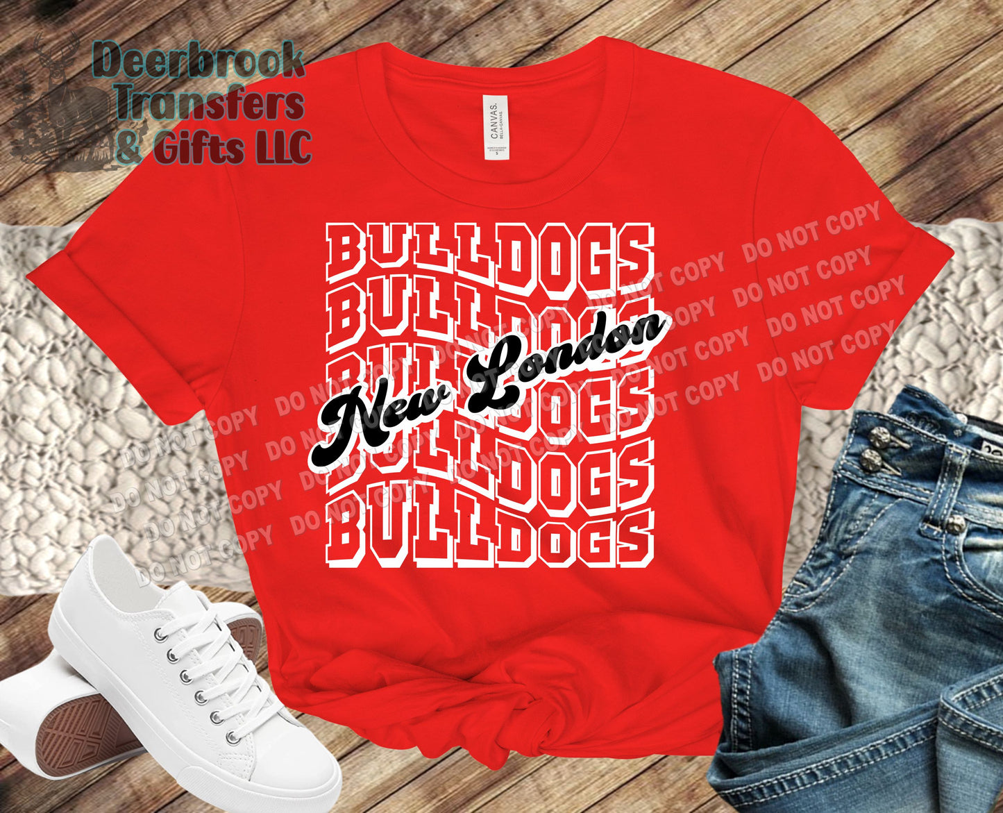 Waved New London Bulldogs shirt