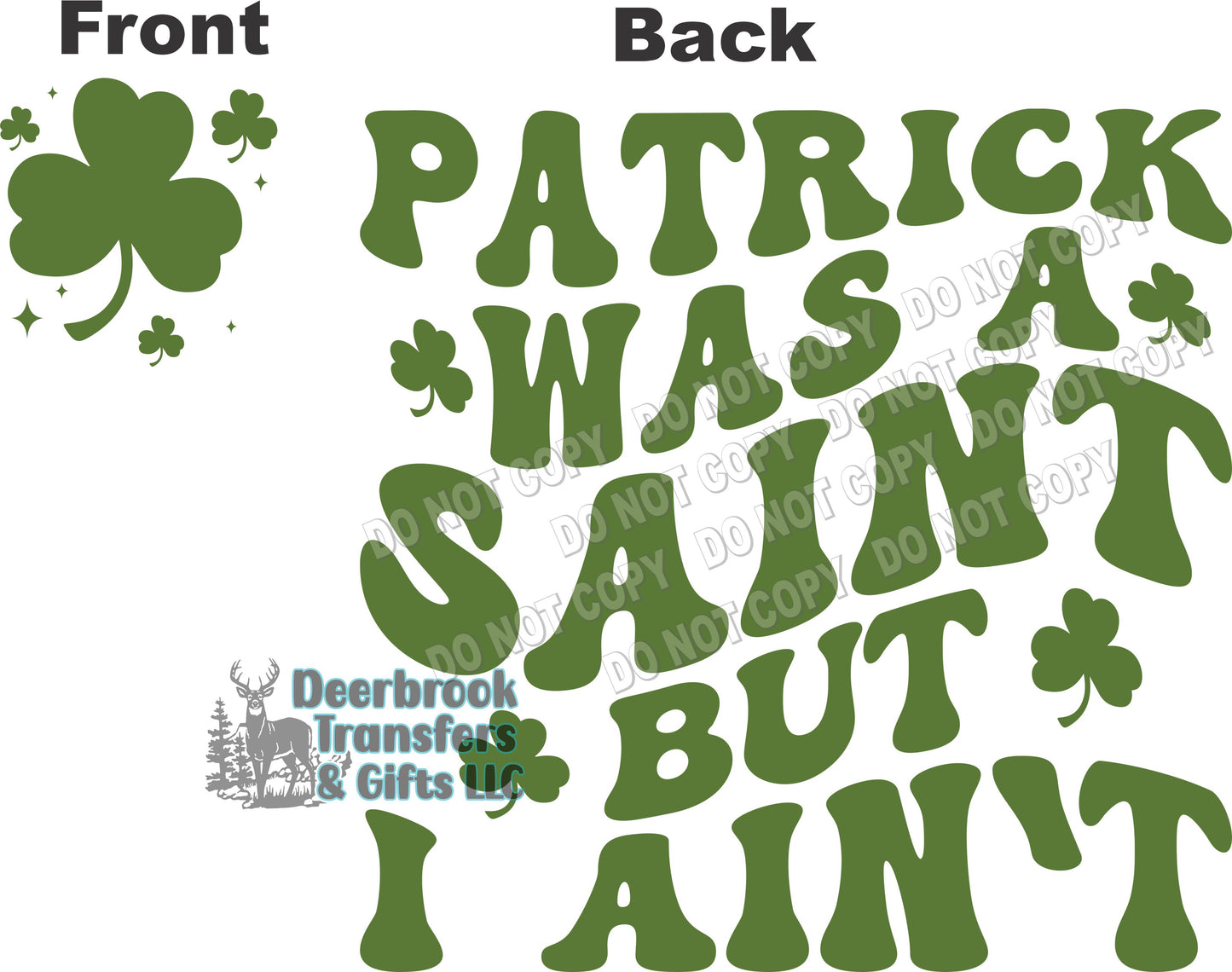Patrick was a saint transfer set