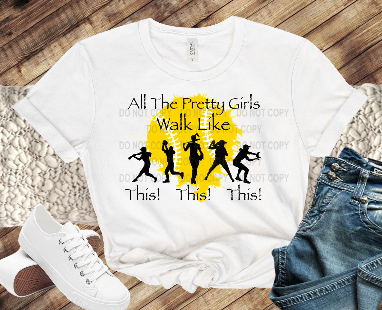 Softball All the pretty girls walk like this Transfer