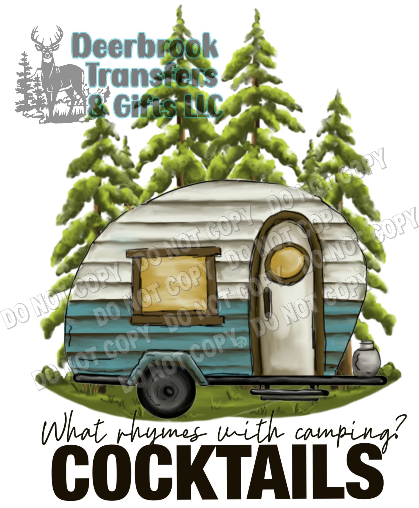 What ryhmes with camping- Cocktails transfer
