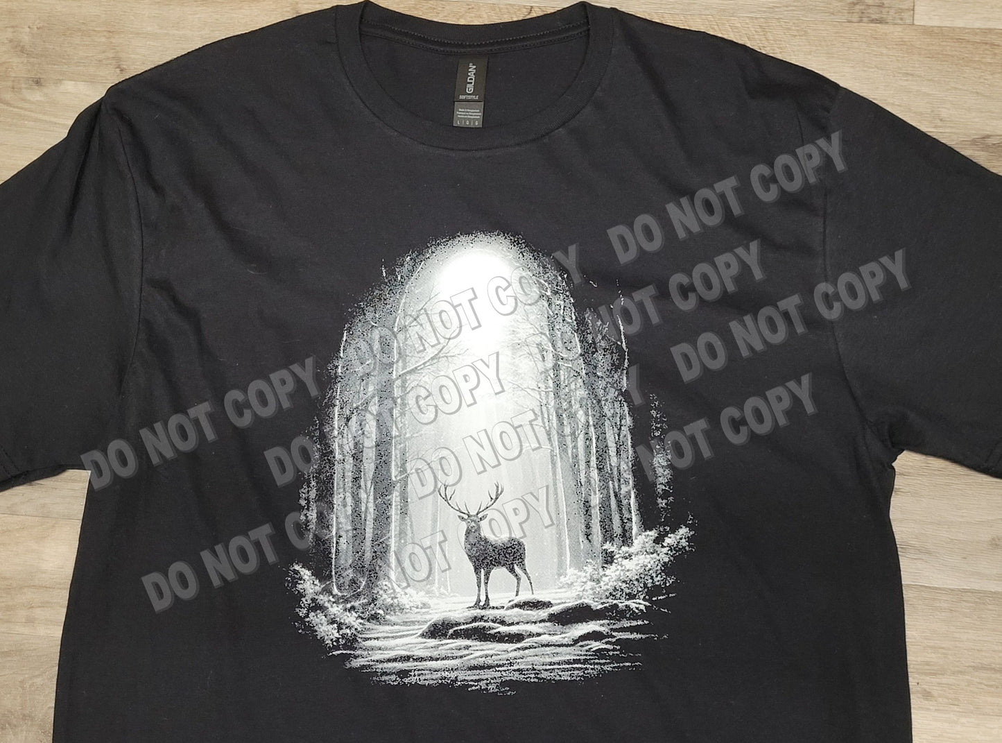 Halftone deer in woods