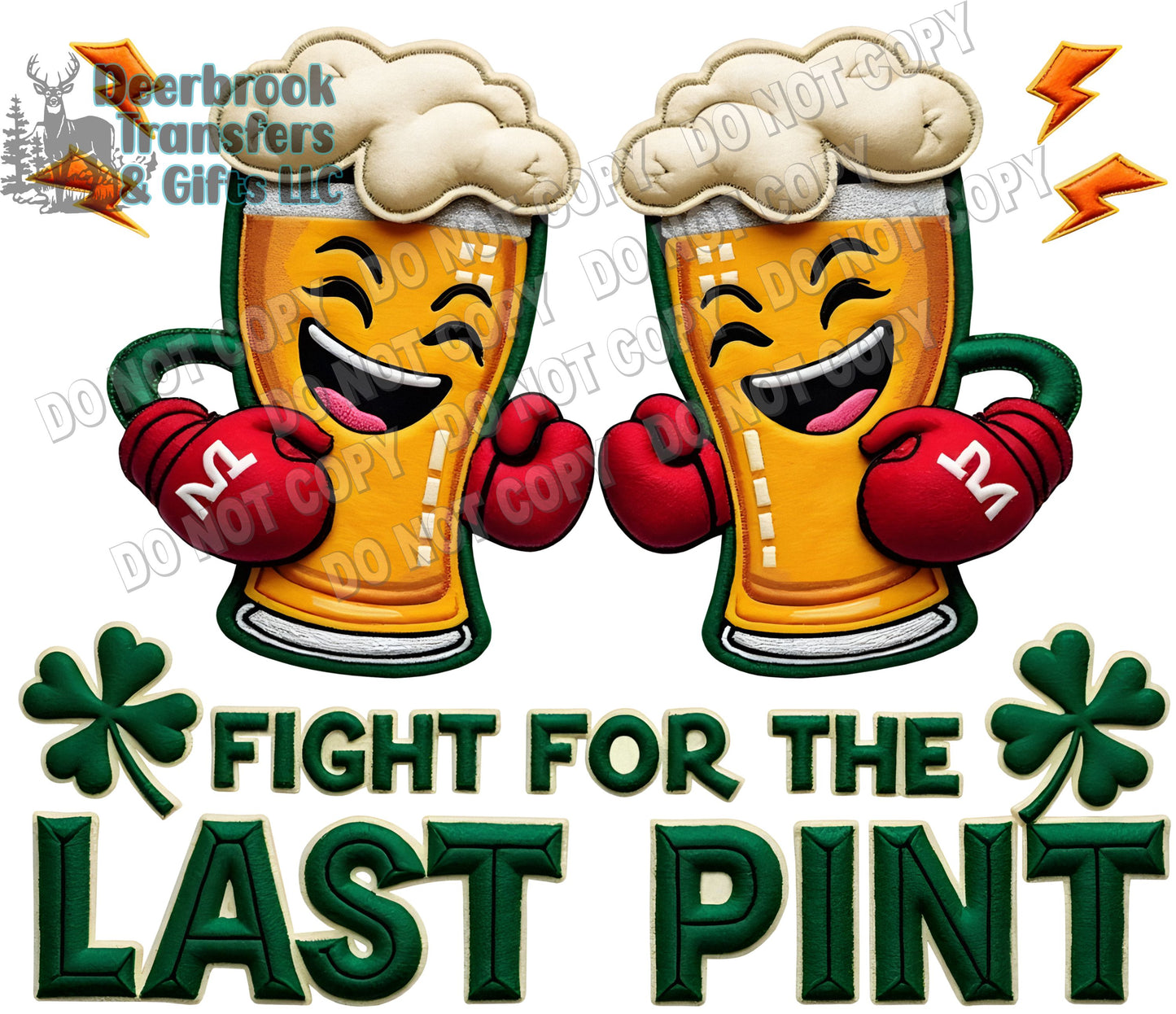 Fight ya for the last pint faux patch effect DTF Transfer