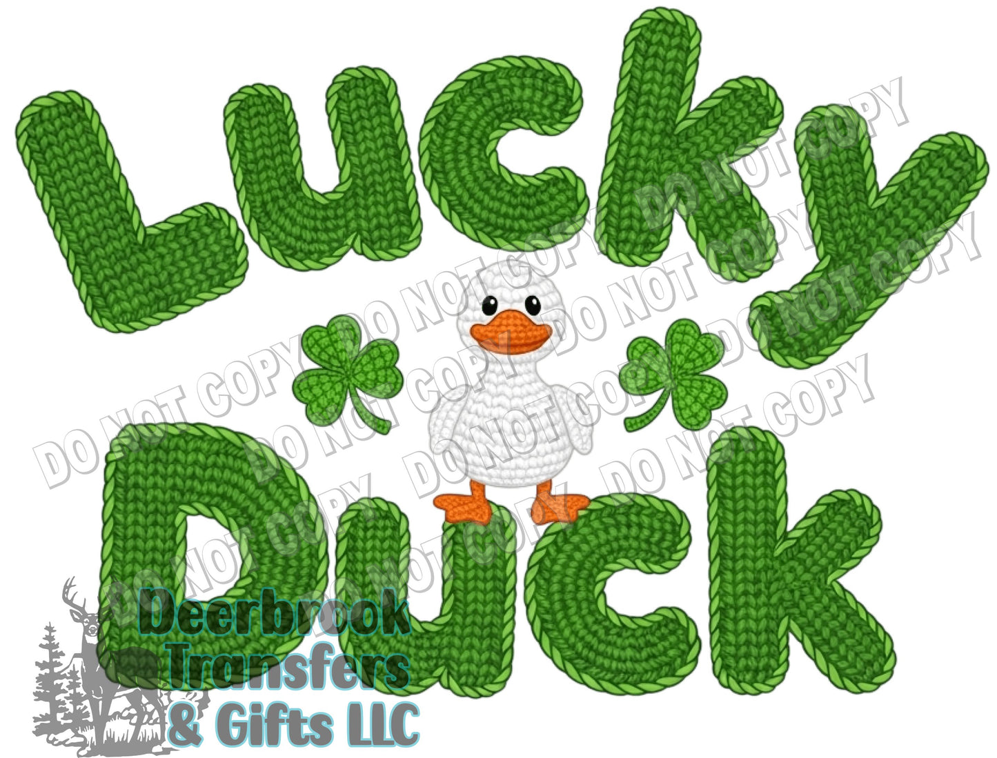 Lucky Ducky faux Crochet effect DTF Transfer