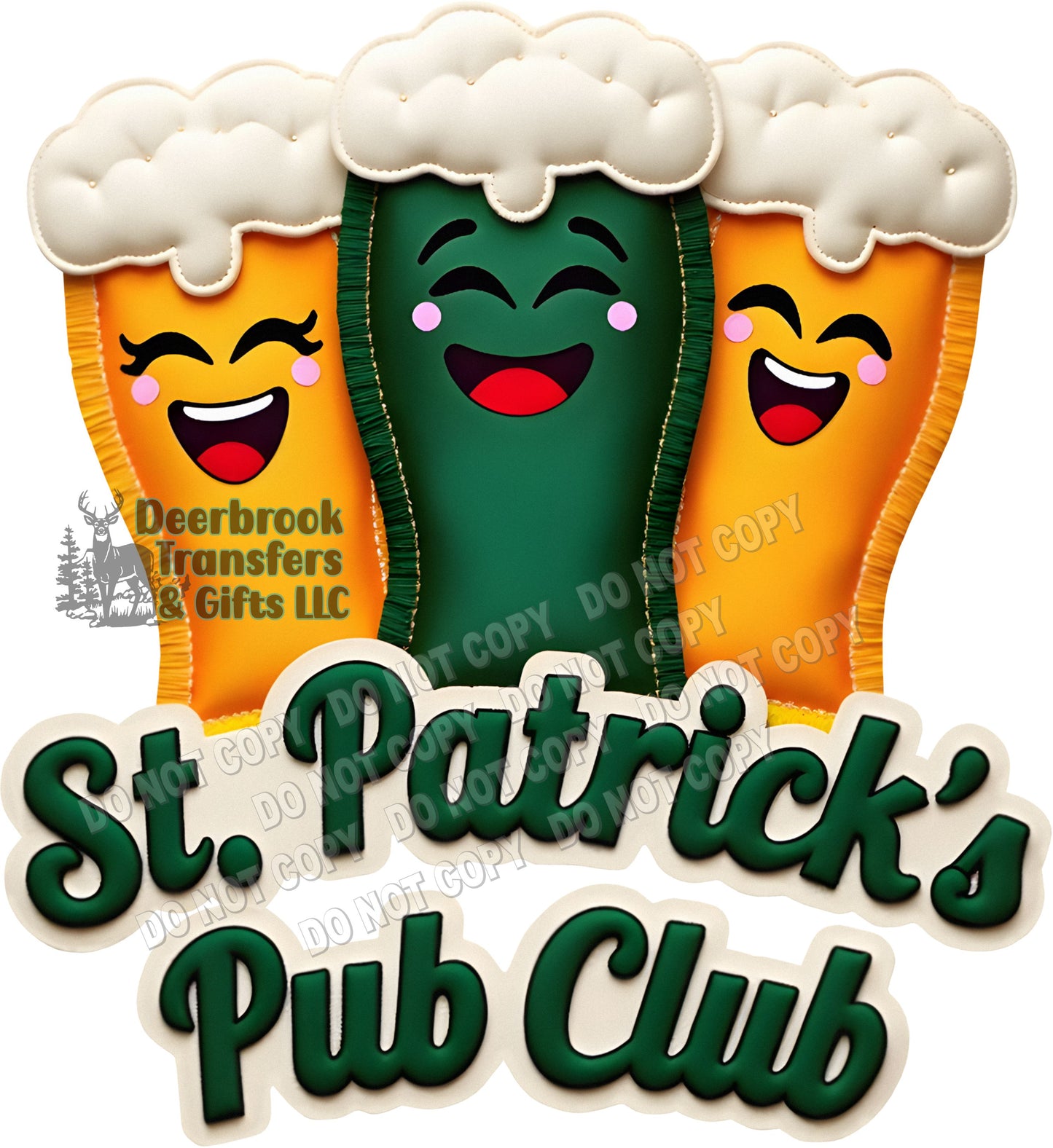 Pub Club faux Patch effect DTF Transfer