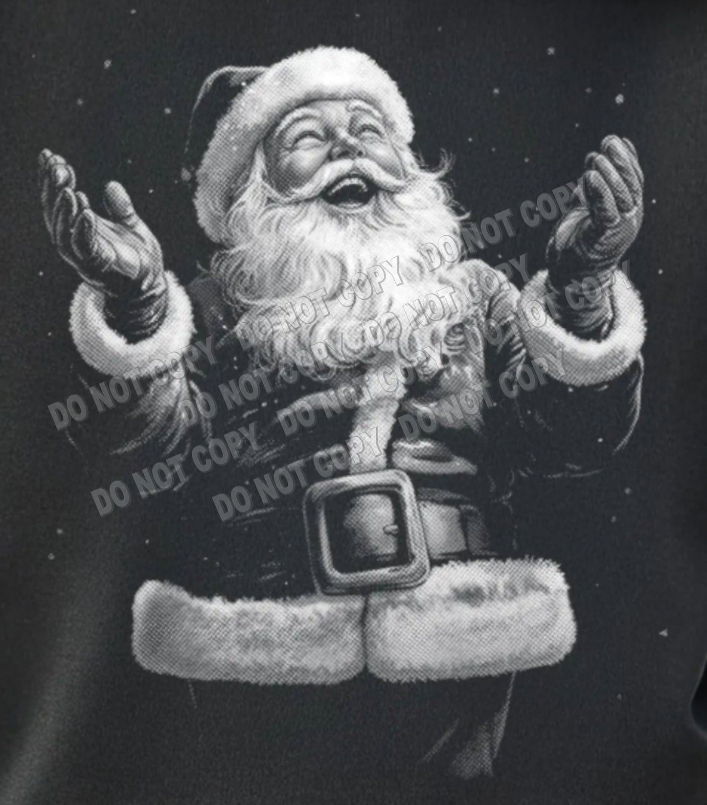 Halftone Santa with raised arms