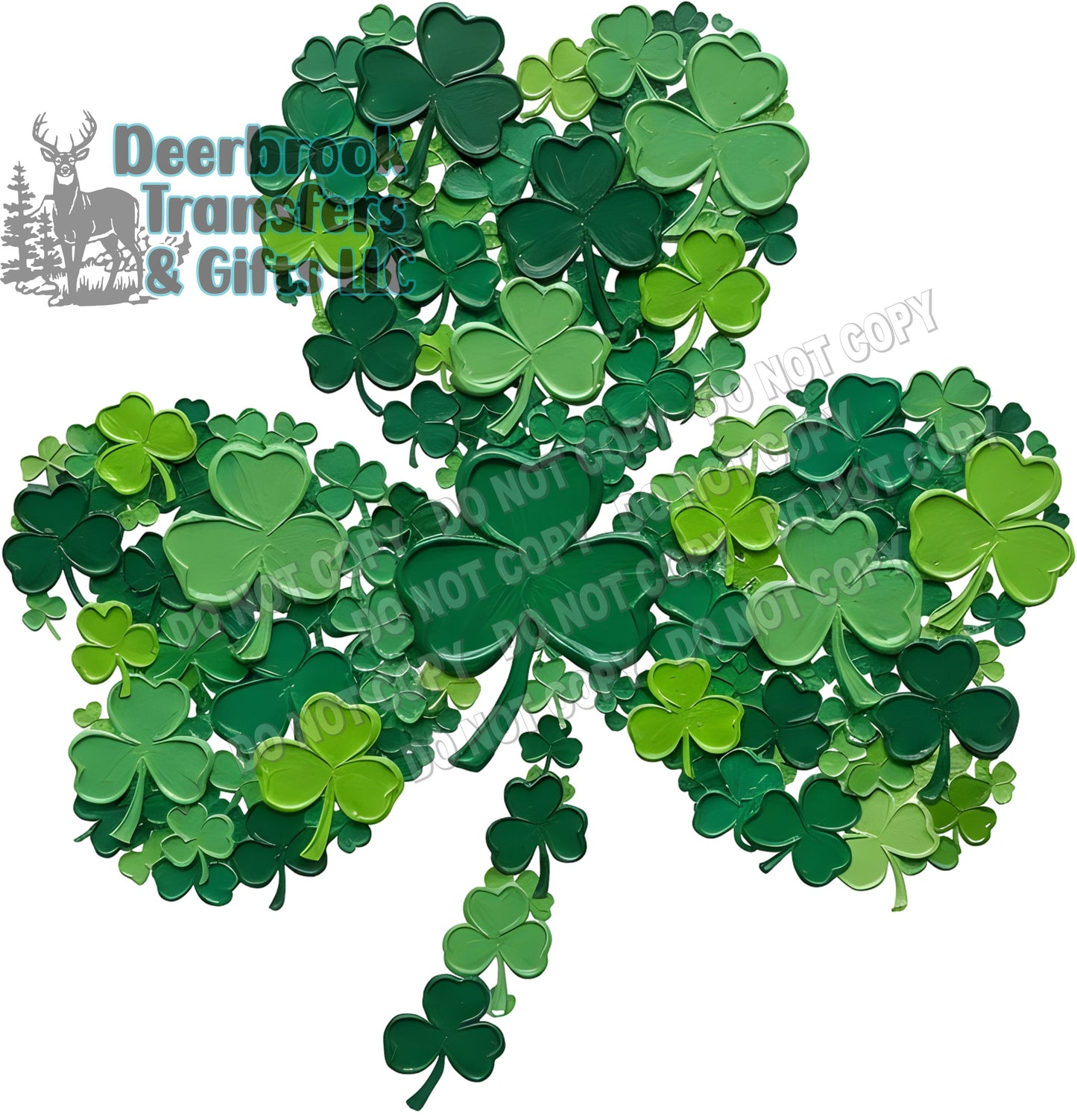 Shamrock faux thick paint effect DTF Transfer