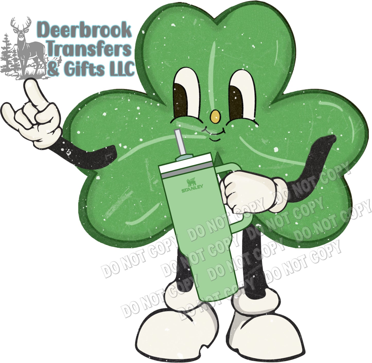 shamrock man retro DTF Transfer