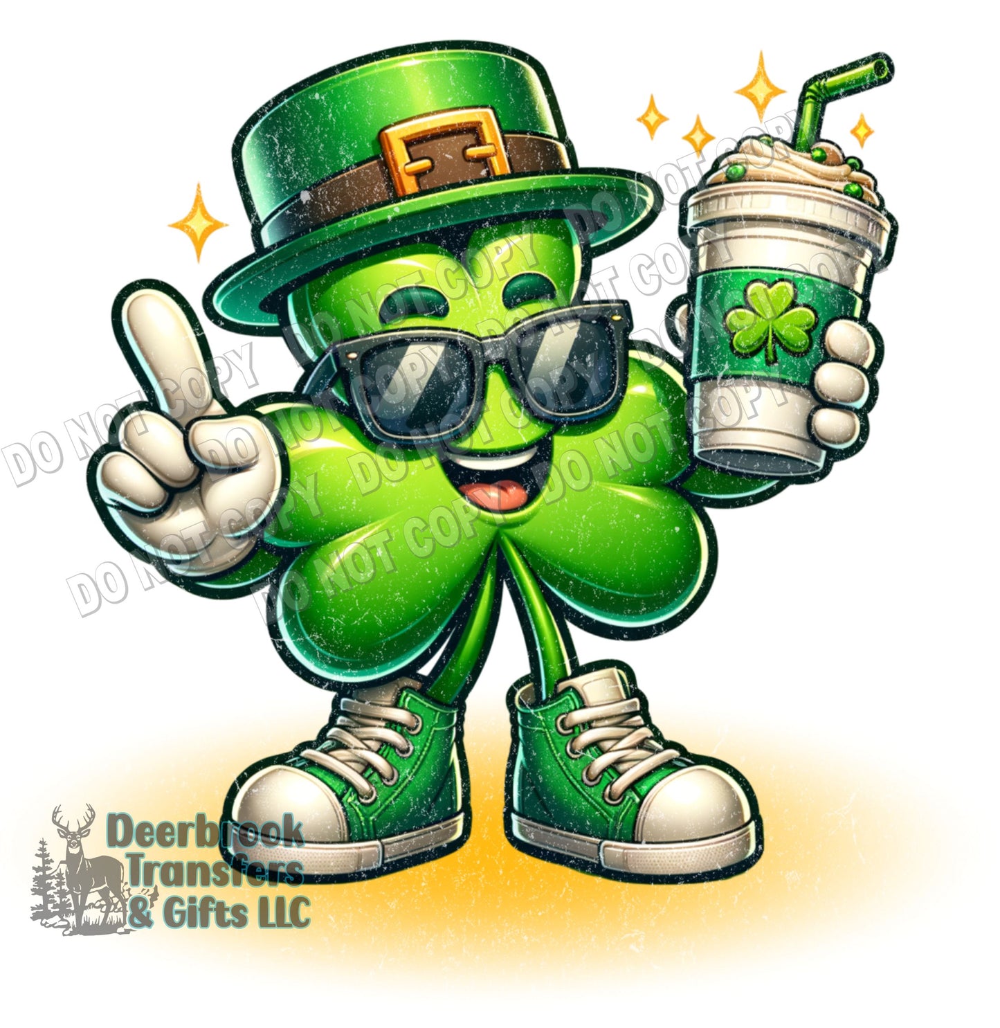 shamrock man retro DTF Transfer