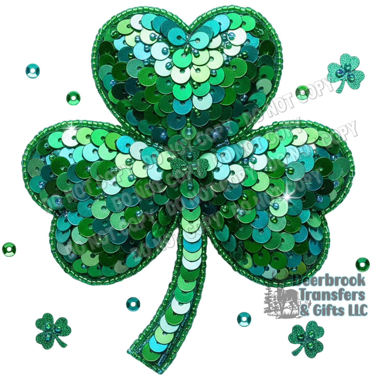 Faux sequin shamrock DTF Transfer