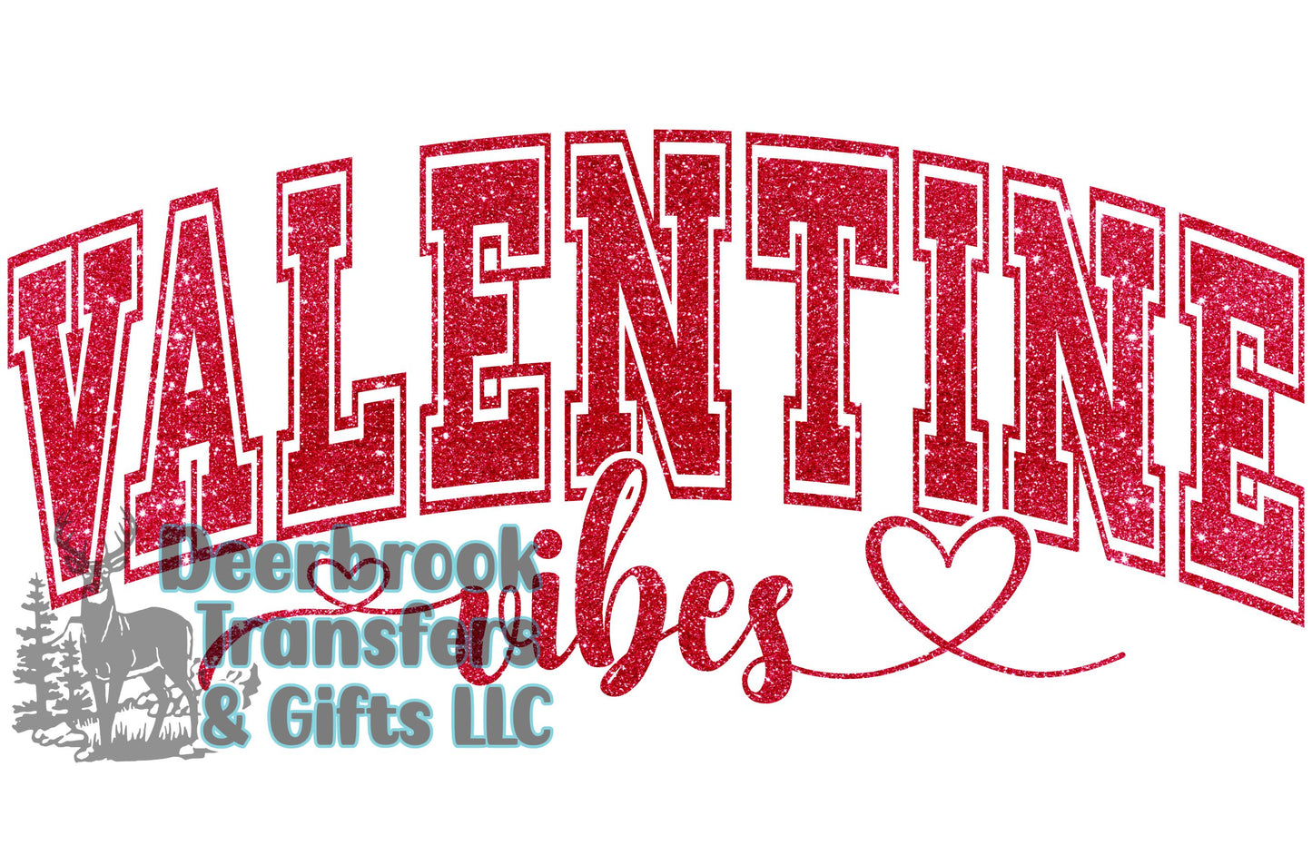 Valentine vibes red transfer