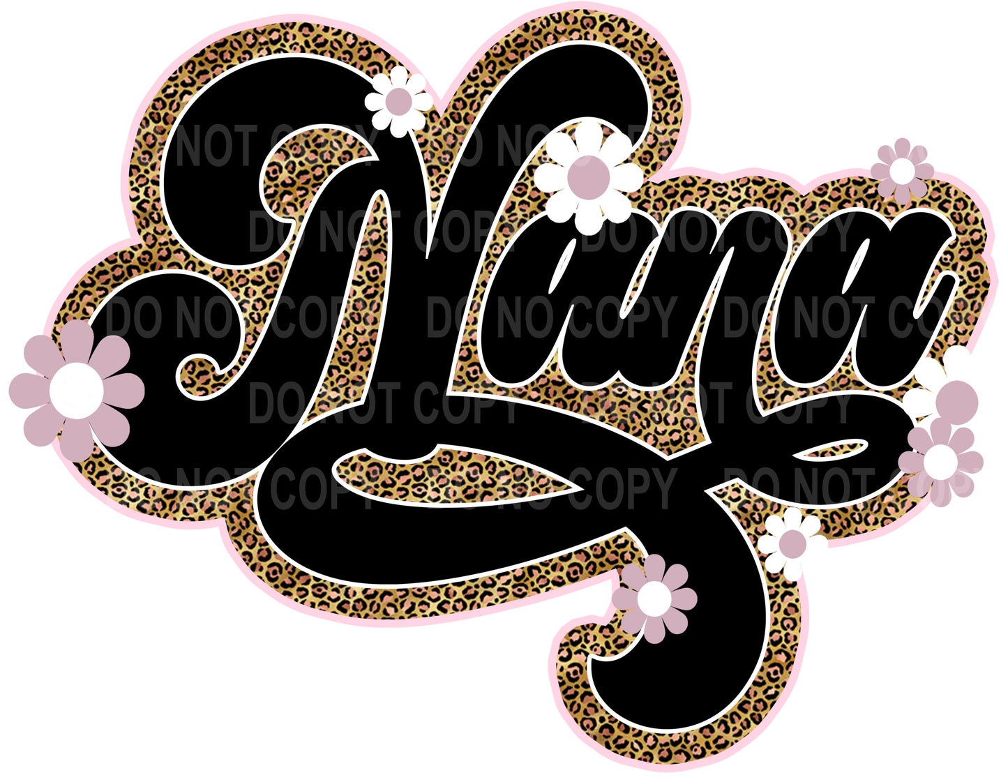 Nana -Leopard with flowers transfer