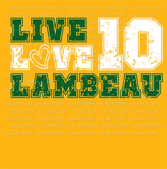 Live, Love Lambeau green transfer