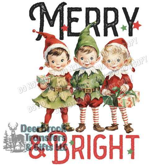 Merry & Bright DTF transfer