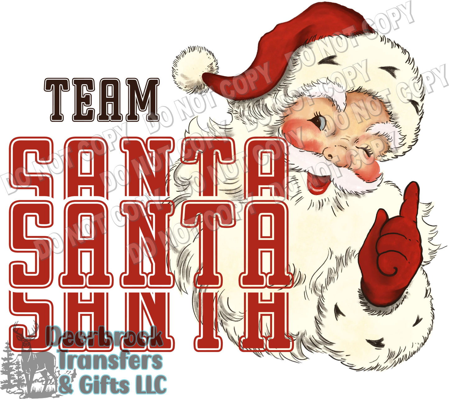 Team Santa DTF transfer