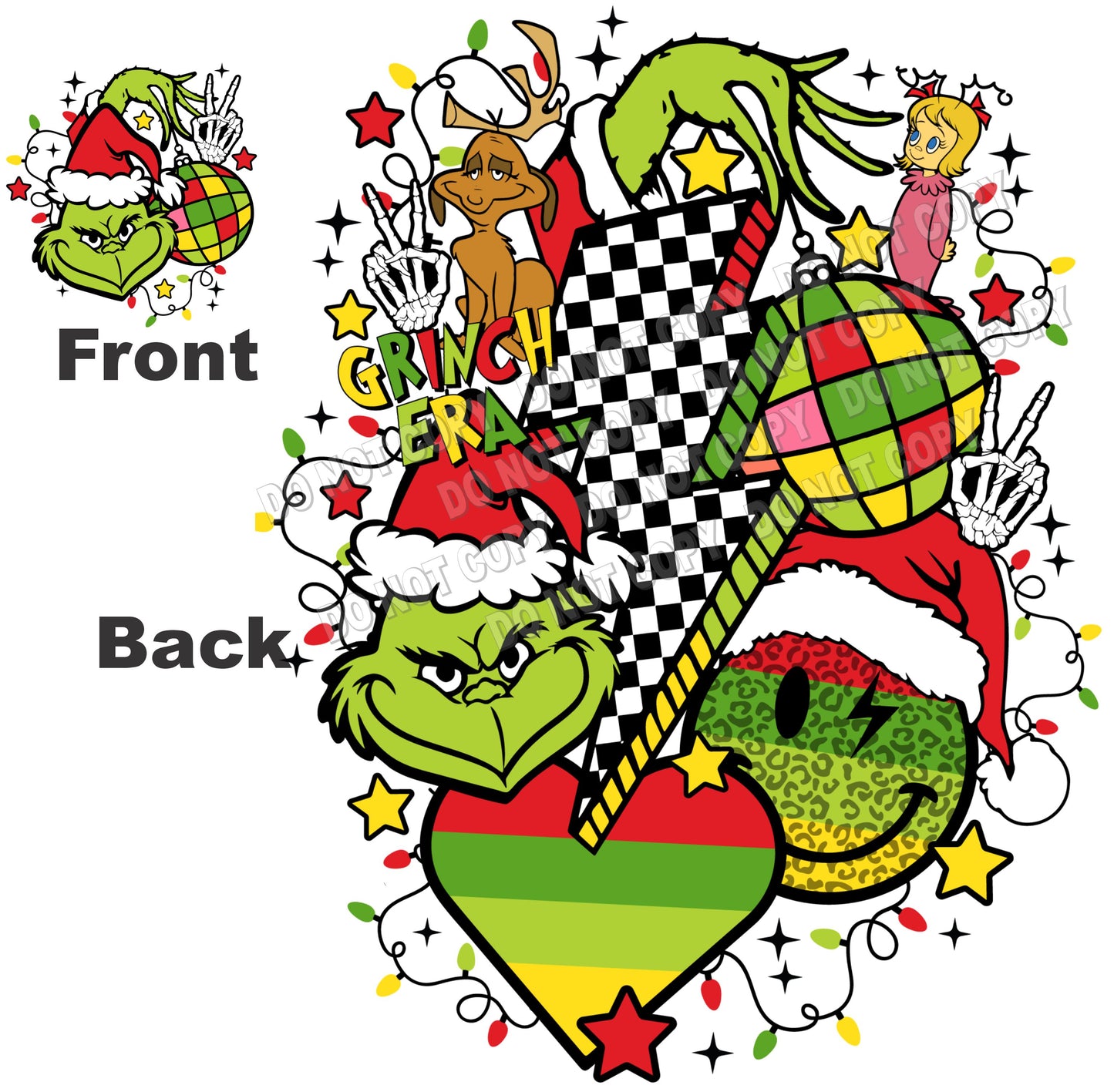 Grinch Collage DTF transfer set