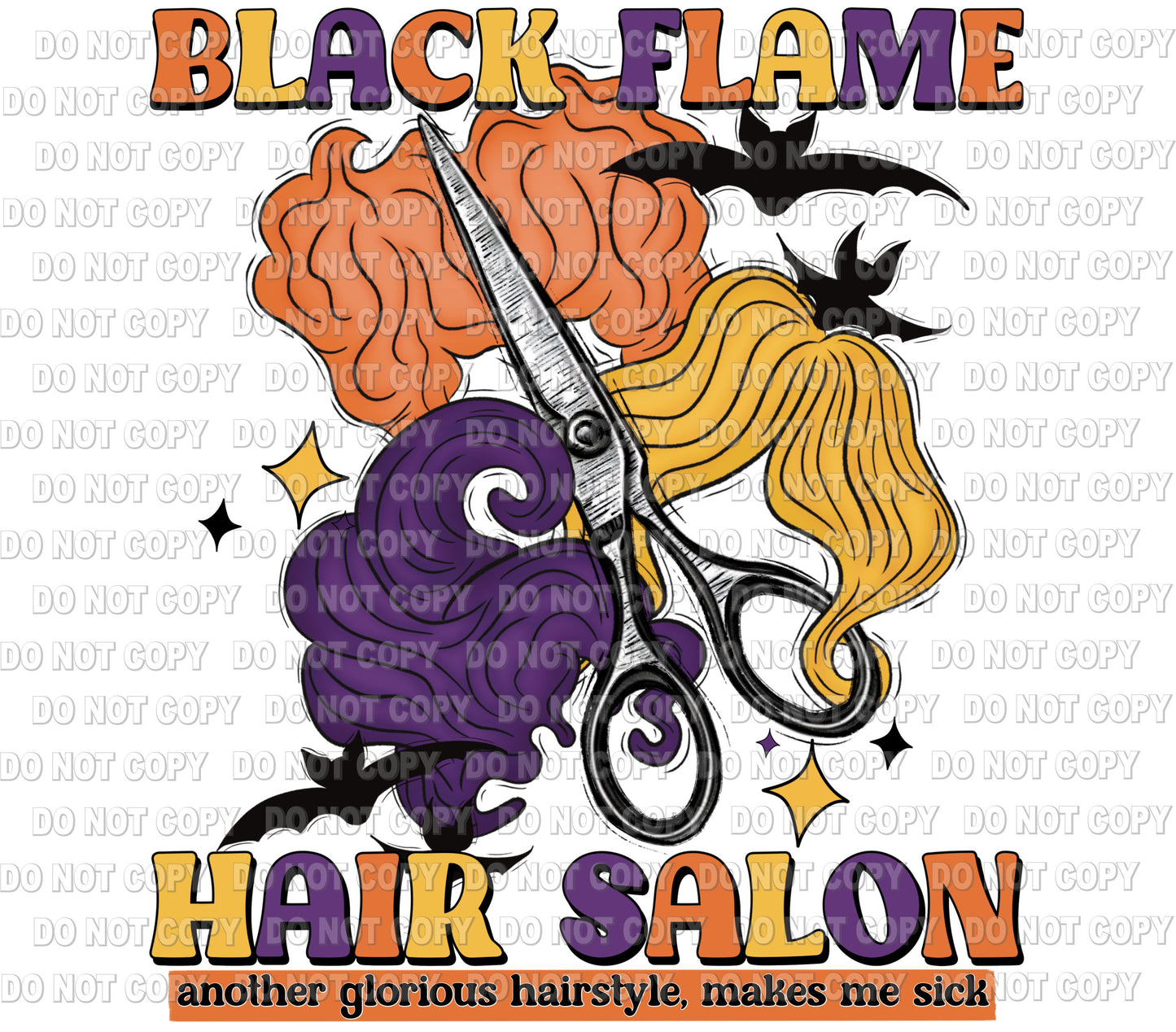 Black Flame Hair Salon Transfer