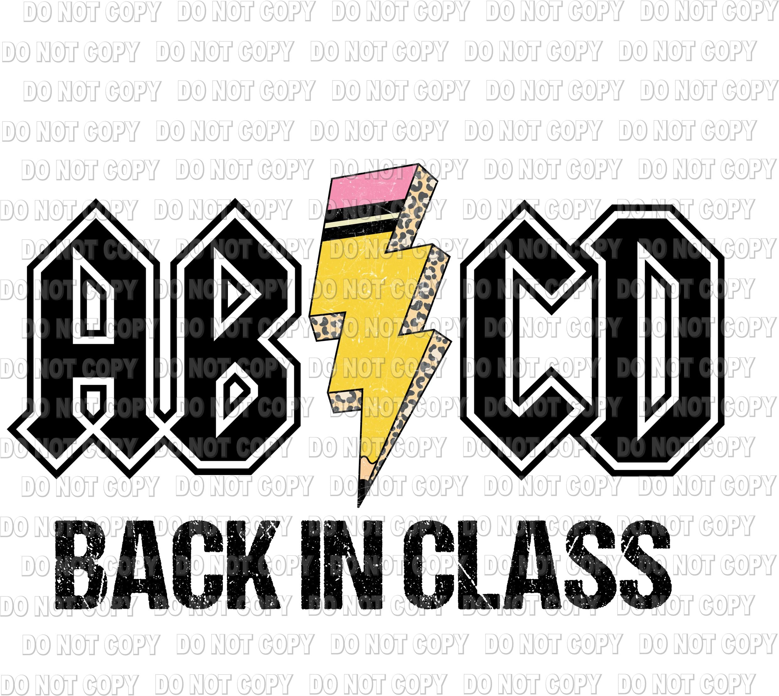 ABCD with Pencil Lighting bolt Back in Class transfer – Deerbrook Transfers