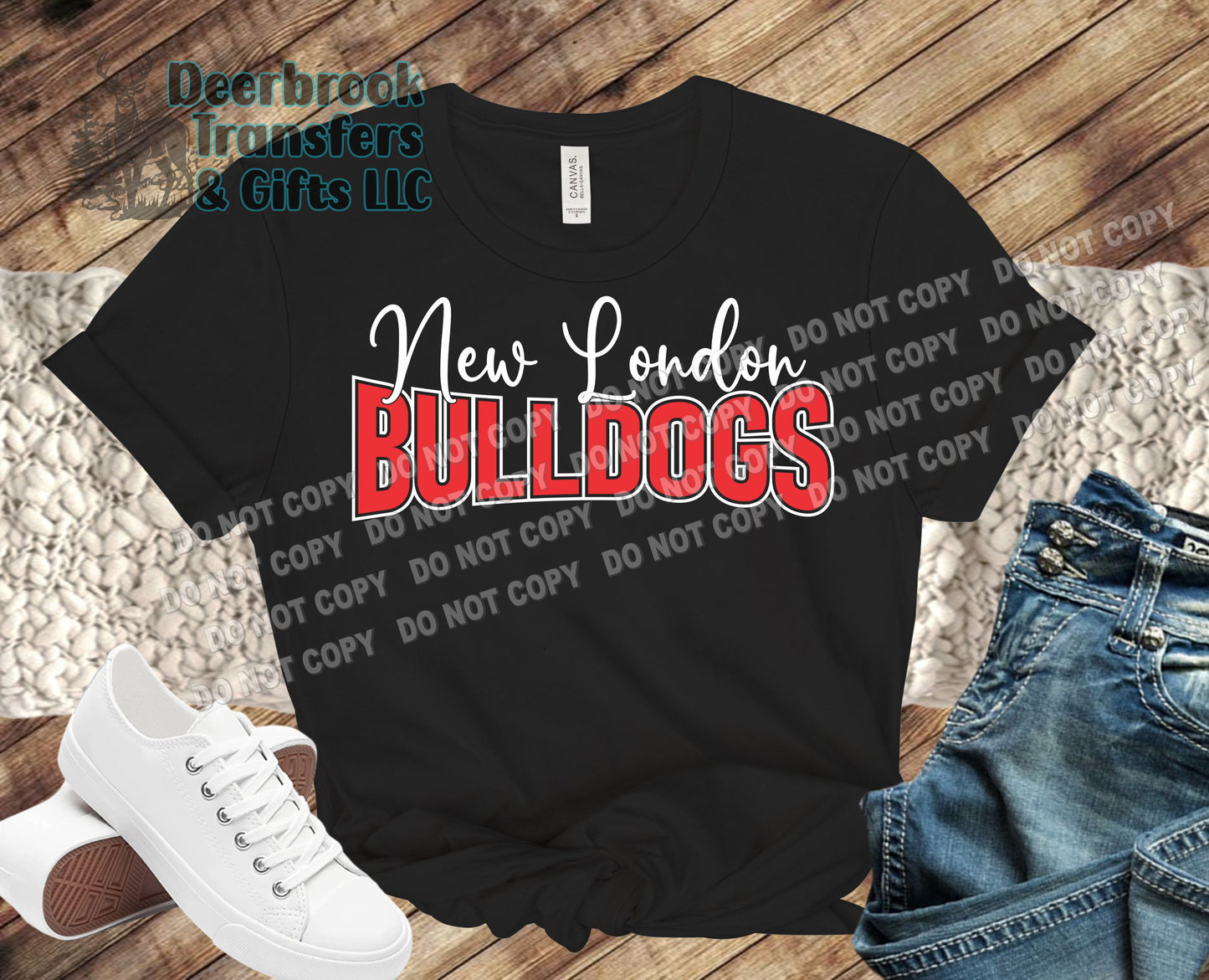 New London Bulldogs bowed design