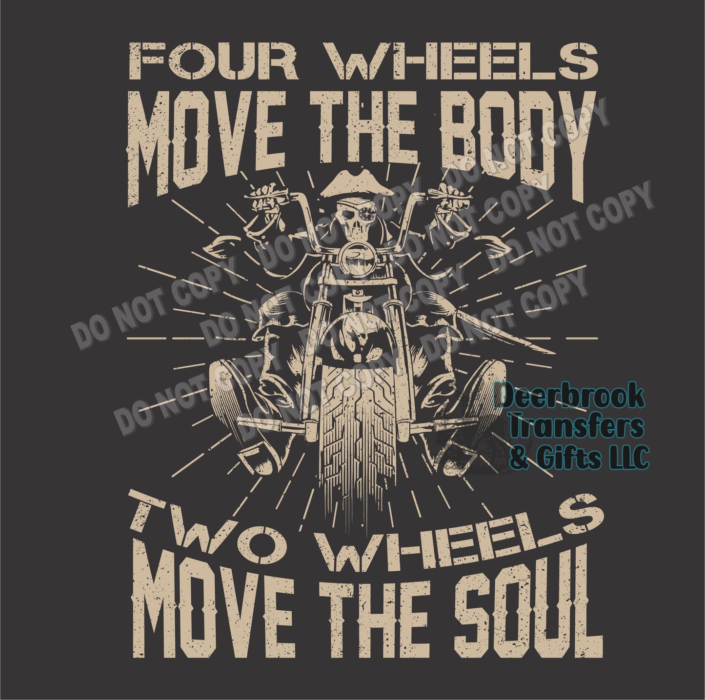 Four wheels move the body- Two move the soul transfer