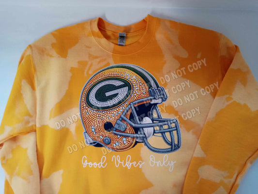 Green Bay Football Custom Bleached Crew Neck