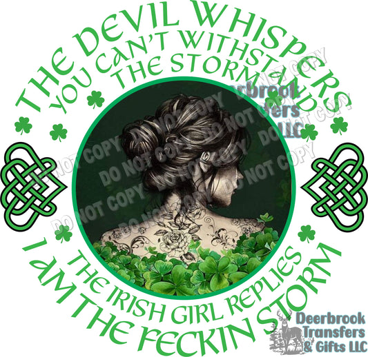Tattooed Irish Woman - I am the storm DTF Transfer
