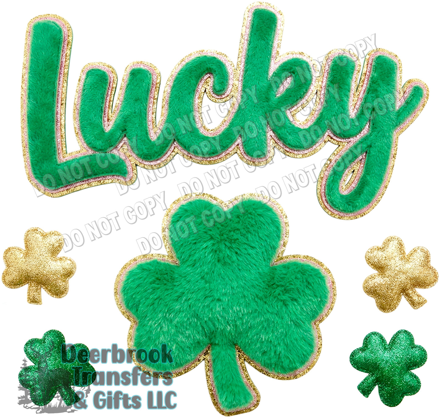 Lucky faux fur effect  DTF Transfer