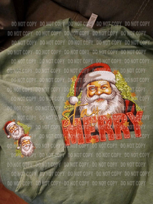 Merry Santa embroidery look transfer set