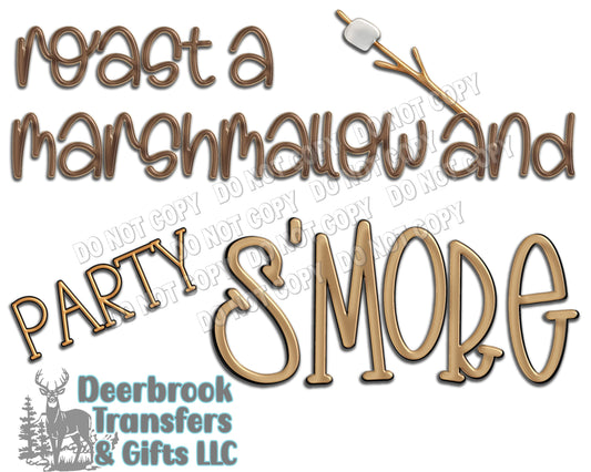 Roast a marshmellow and party s'more transfer
