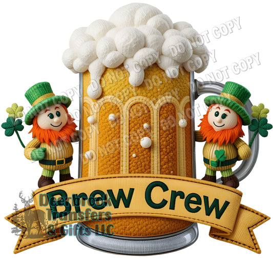 Brew Crew Leprechauns & Beer DTF Transfer