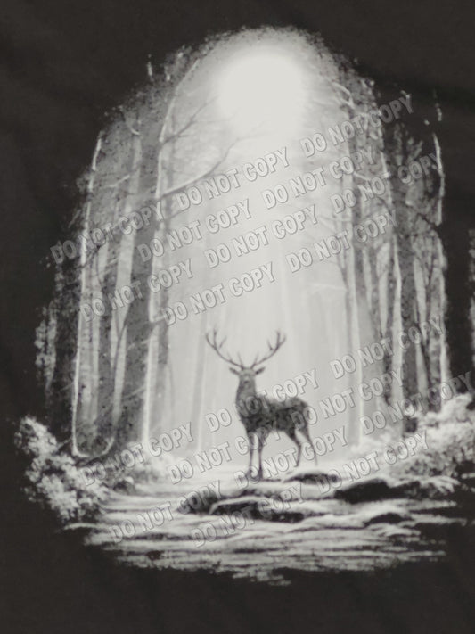 Halftone deer in woods
