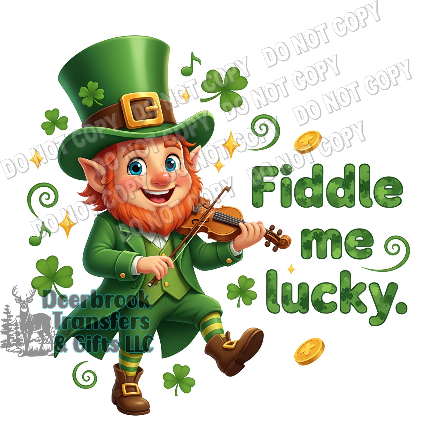 Fiddle me lucky Leprechaun DTF Transfer