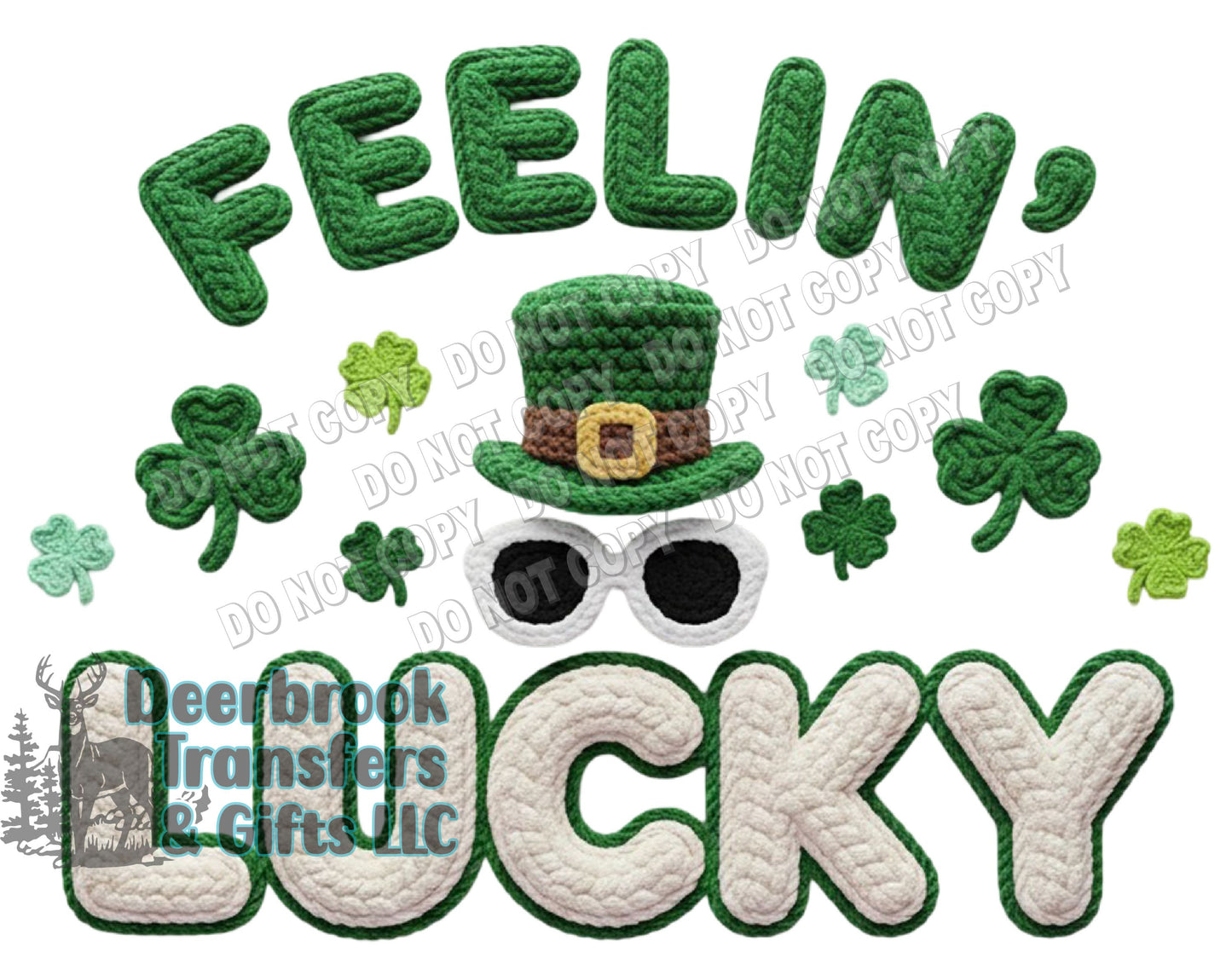 Feelin' Lucky faux Crochet effect  DTF Transfer