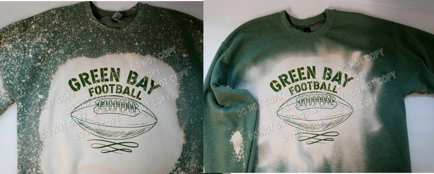 Green Bay Football Custom Bleached Crew Neck