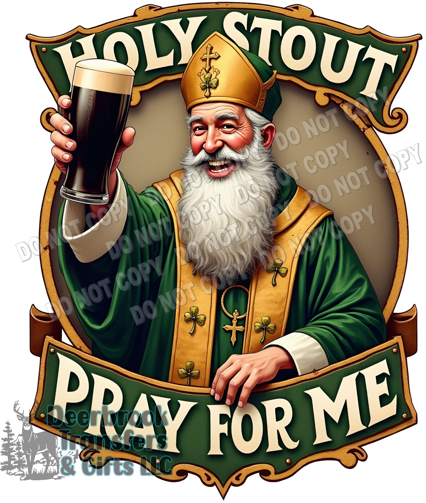 Holy Stout Pray for me faux patch effect  DTF Transfer