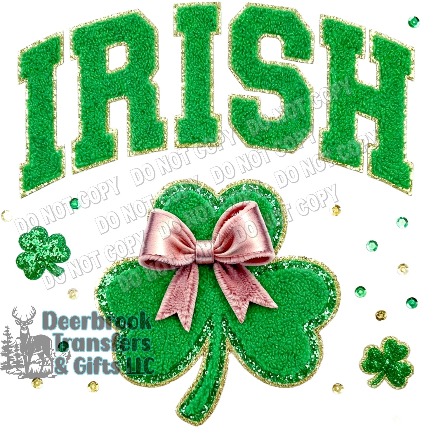 Lucky faux Chenille effect  DTF Transfer
