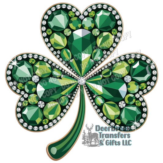 Faux jeweled shamrock  DTF Transfer