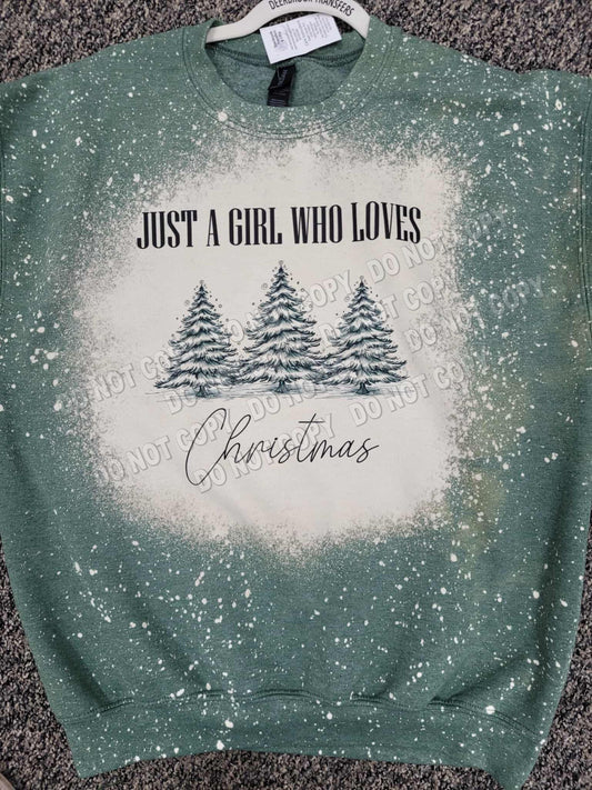 Just a girl who love Christmas bleached crewbeck