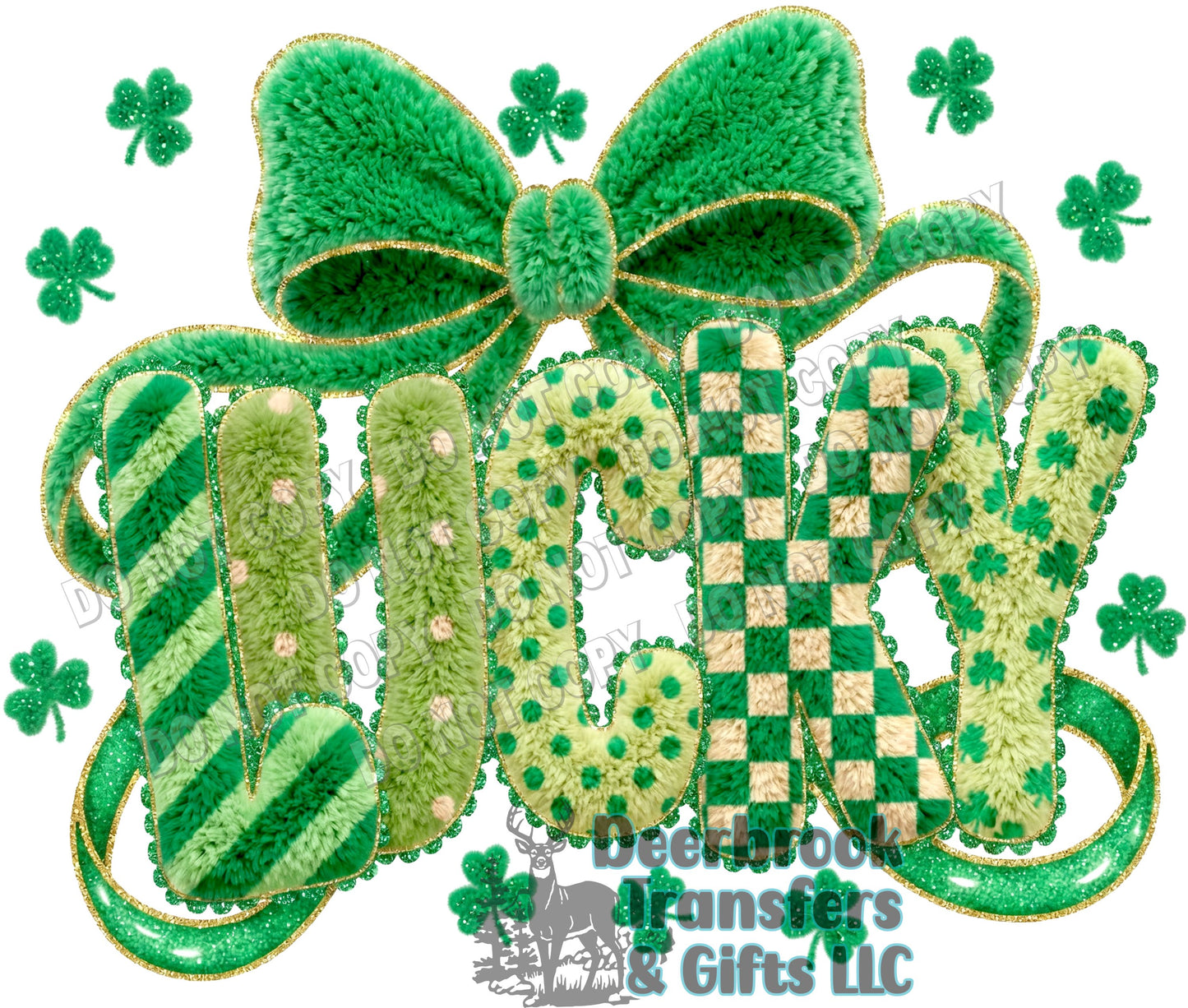 Lucky faux fur effect  DTF Transfer