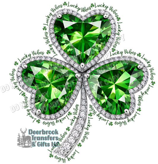 Faux jeweled shamrock  DTF Transfer