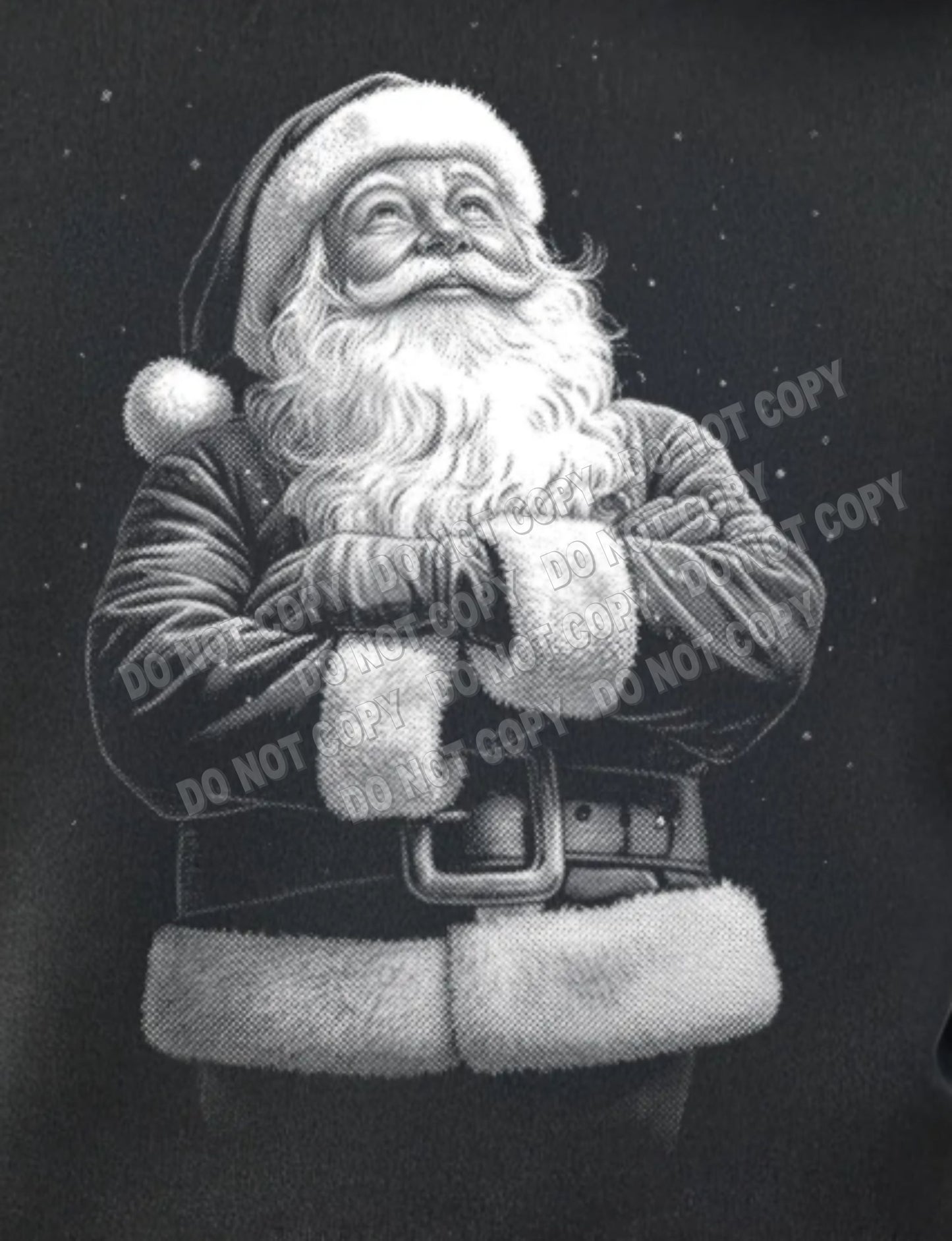Halftone Santa with folded arms