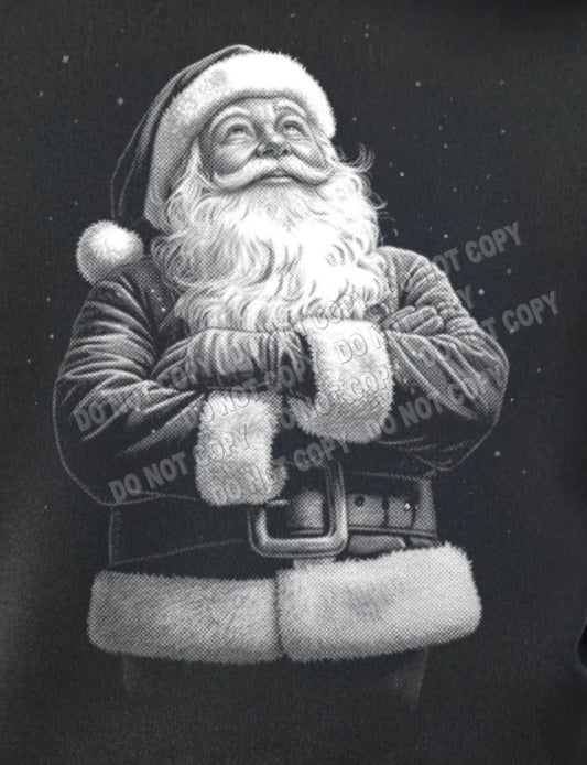 Halftone Santa with folded arms