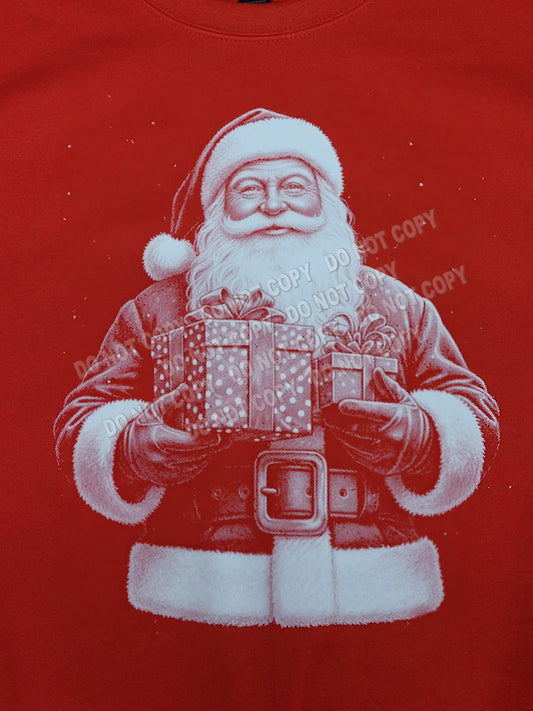 Halftone Santa with gifts